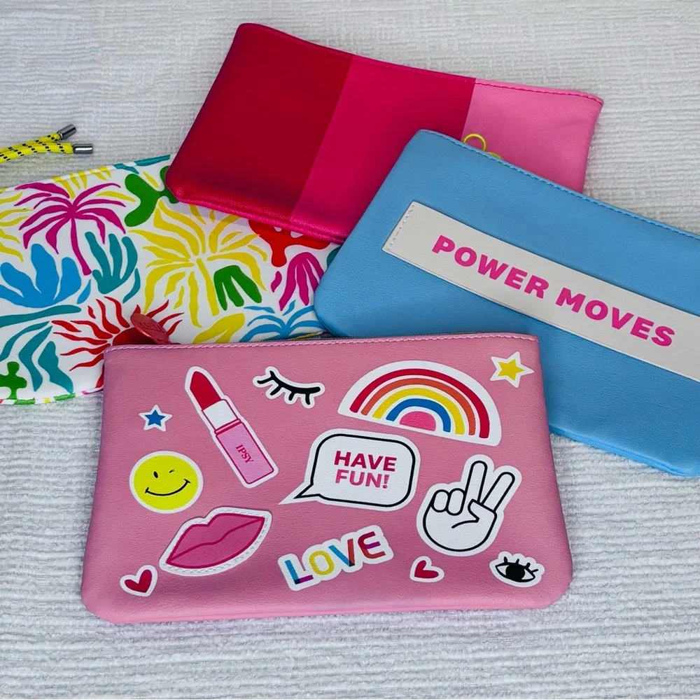 ipsy Pouch Set with Fun Graphics - Bundle of 4